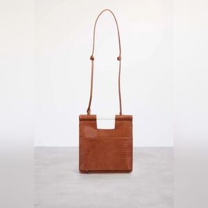 BEIS The Crossbody In Cognac Croc